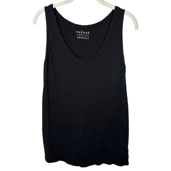 Velvet by Graham & Spencer Tops - Velvet by Graham & Spencer Originals Black Scoop Neck 100% Cotton Top Women's L